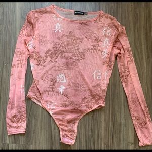 Sheer Chinese Bodysuit